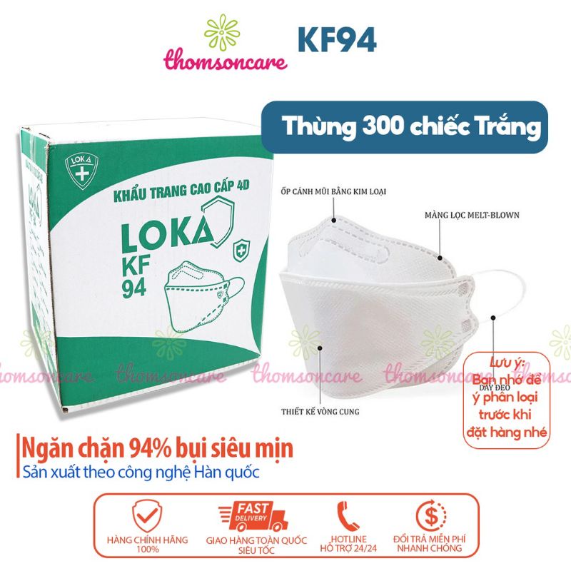 Thùng khẩu trang kf94 loka vải đẹp 300c.