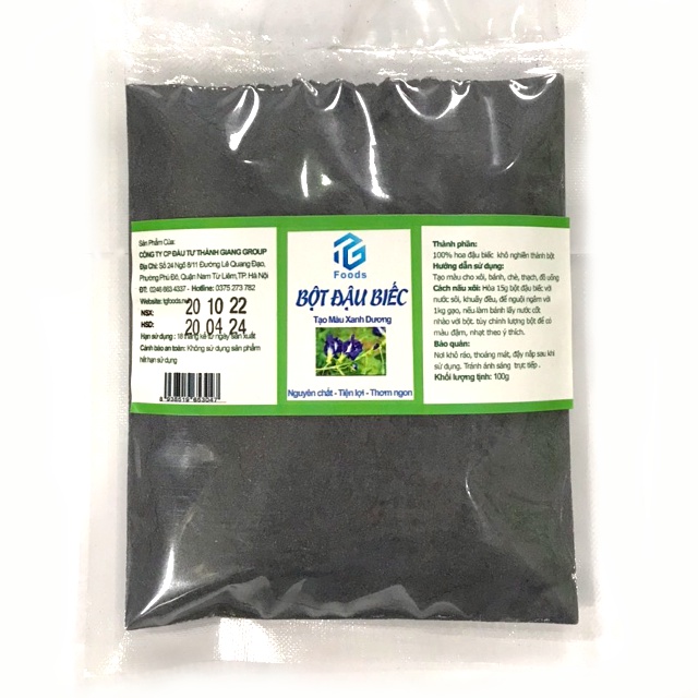 Bột Hoa Đậu Biếc Tgfoods Gói 500g, Tạo Màu Xanh Dương Cho Xôi, Bánh, Thạch