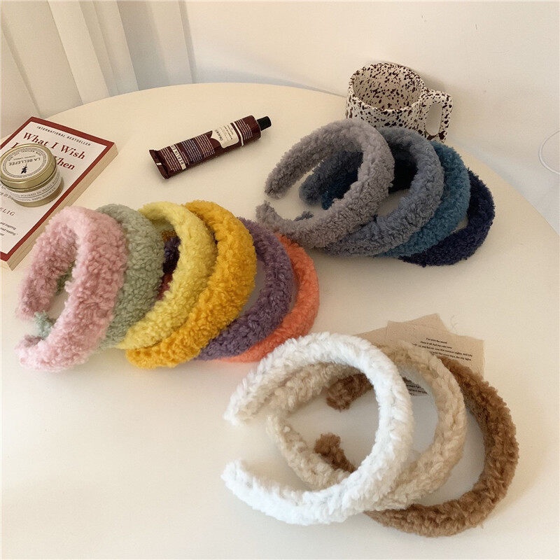 Băng Đô Cài Tóc Lông Cừu Nhiều Màu Sắc Thời Trang Dành Cho Nữ