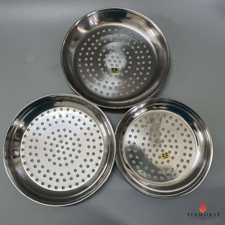 [Có sẵn] [Ảnh thật] Khay tròn inox đục lỗ