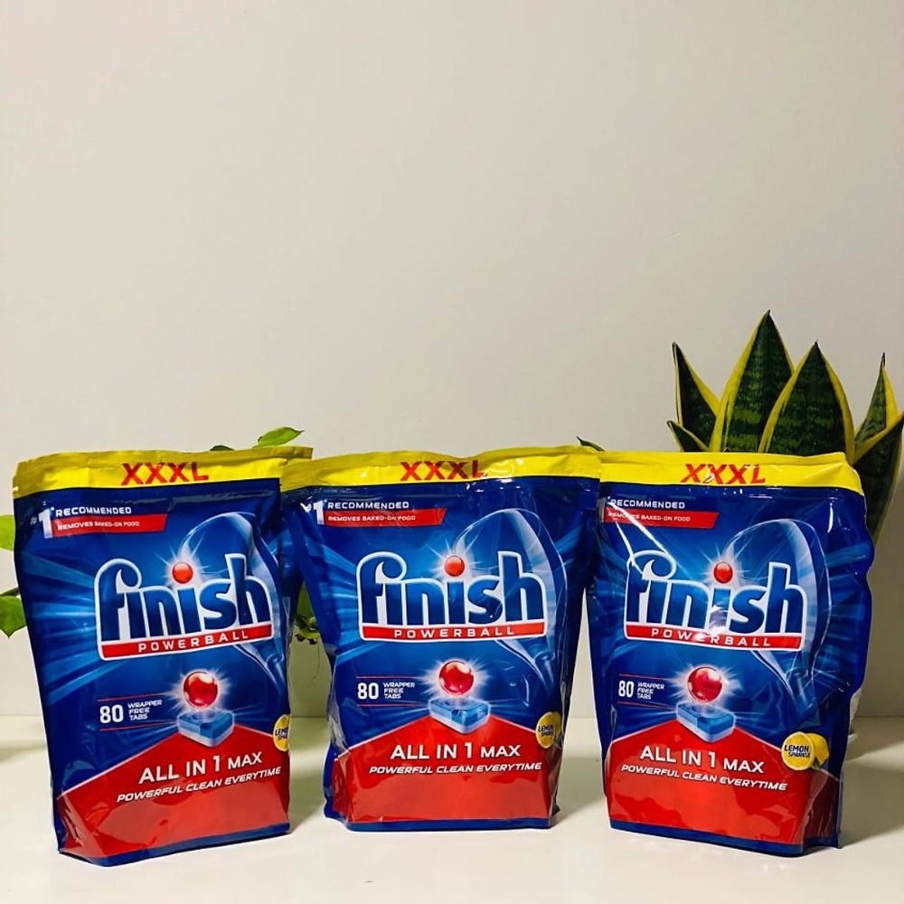 Viên rửa bát Finish All In 1 Max 80 viên hương Chanh - Chính hãng