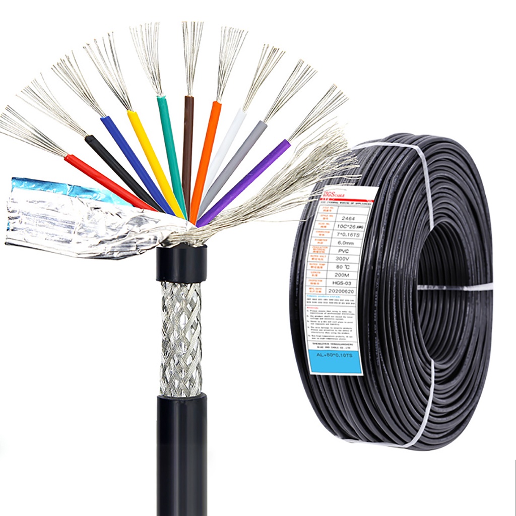 Cáp dây được bảo vệ UL2464 2 / 4 / 6 / 8 / 10 / 12 Đồng đóng hộp đa lõi 22awg 24awg 26awg