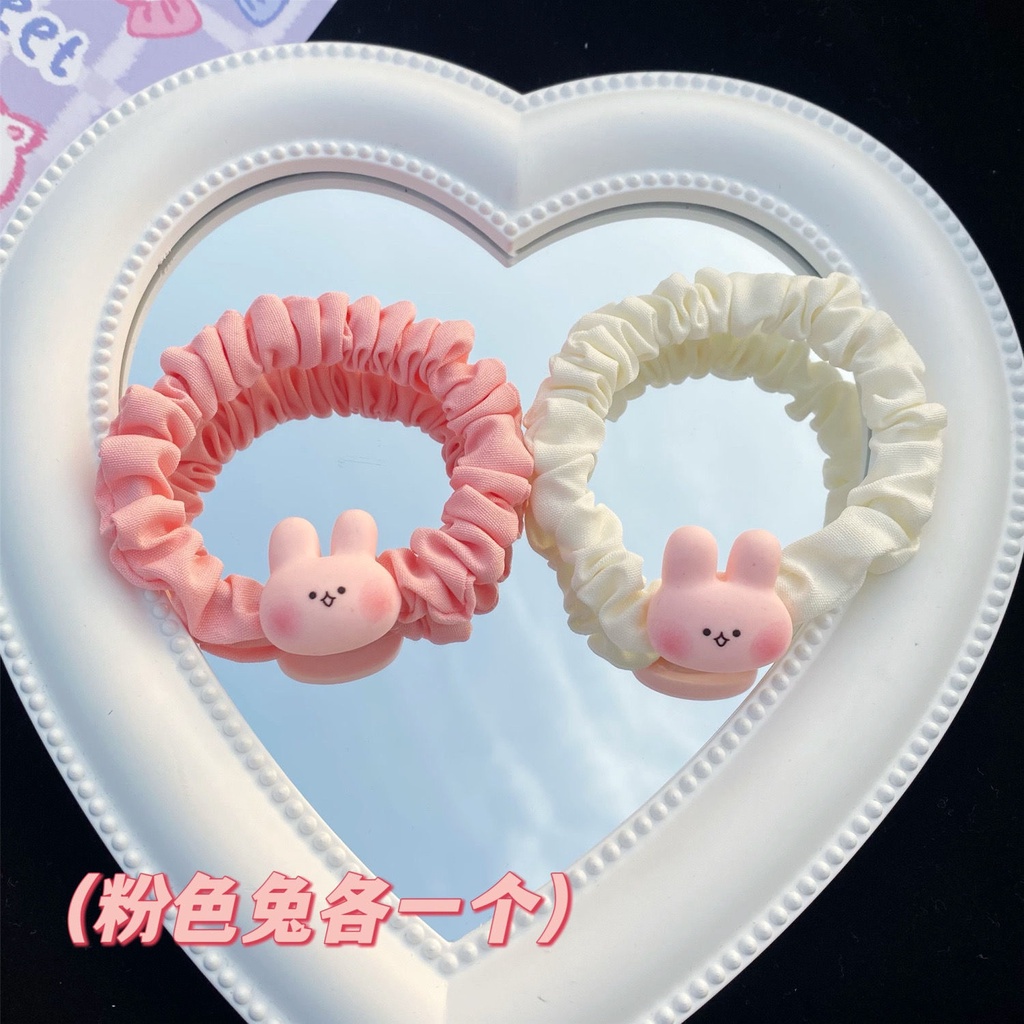 Dây Buộc Tóc Cao Su Hình Thỏ Hồng Nhỏ Dễ Thương Cho Nữ