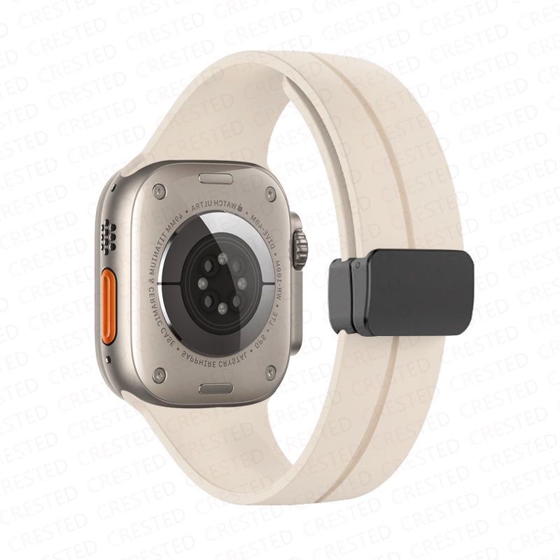 Dây Đeo Silicone Khóa Nam Châm Cho Đồng Hồ Thông Minh Apple watch 44mm 45mm 49mm 40mm 41mm 42mm 38mm 45 mm Series 7 8 se 6 5 3