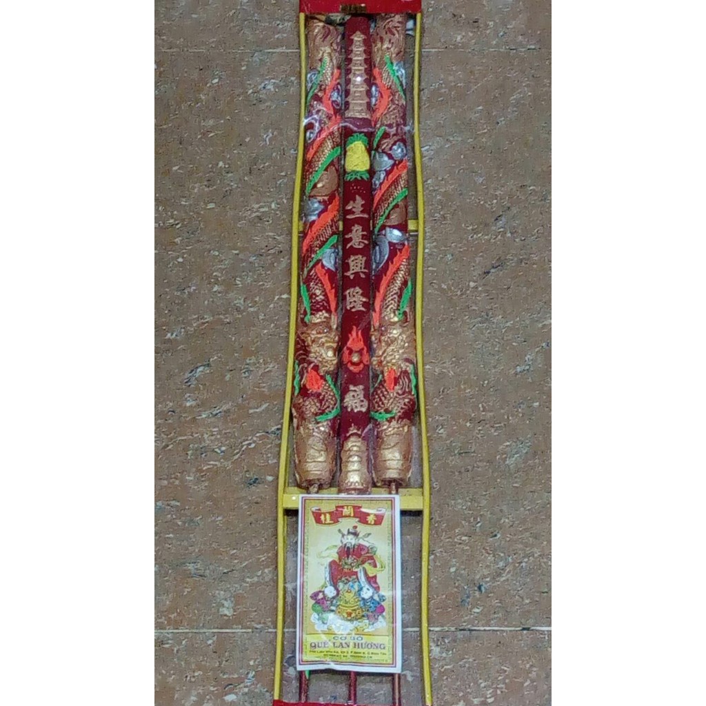 Nhang 3 cây chạm rồng 73cm