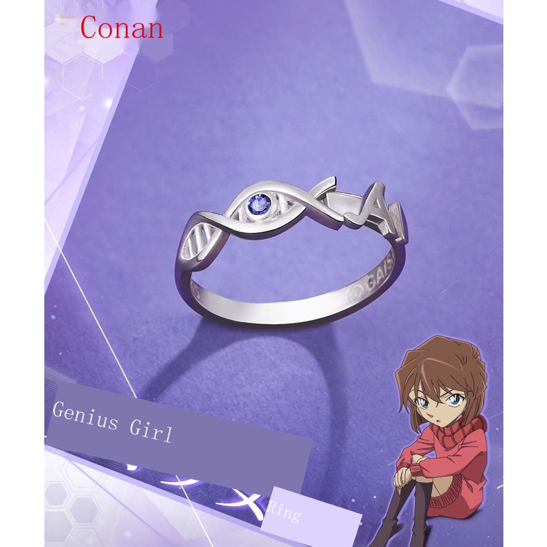 Nhẫn Bạc 925 Hình Thám Tử Conan Hai Chiều