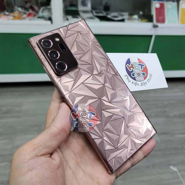 Miếng dán mặt lưng 3D vân kim cương cho Samsung Note 20 Ultra  trong suốt