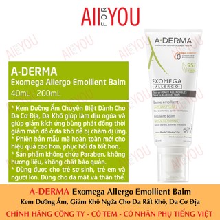 [TEM CTY - MẪU MỚI] ADERMA Exomega Control Emollient Cream - Kem Dưỡng Cho Da Rất Khô, Da Cơ Địa, Da Nhạy Cảm