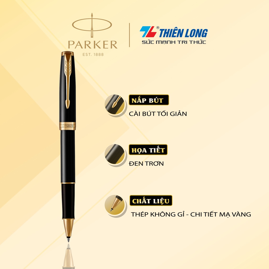 Bút lông bi cao cấp Parker Sonnet X-Black GT TB-1950787 Mạ Vàng 18K