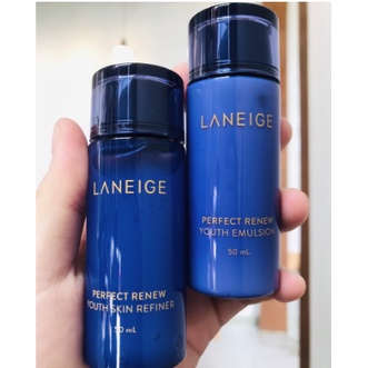 Set dưỡng da Laneige nước cân bằng và sữa dưỡng Perfect renew size 50ml chống lão hóa mới