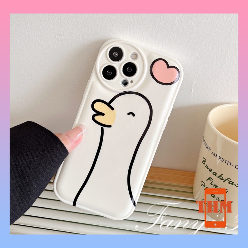 Ốp Điện Thoại Mềm Hình Vịt Dễ Thương Cho Iphone 14 13 12 11 pro Max X XR XS Max 8 7 Plus-5014