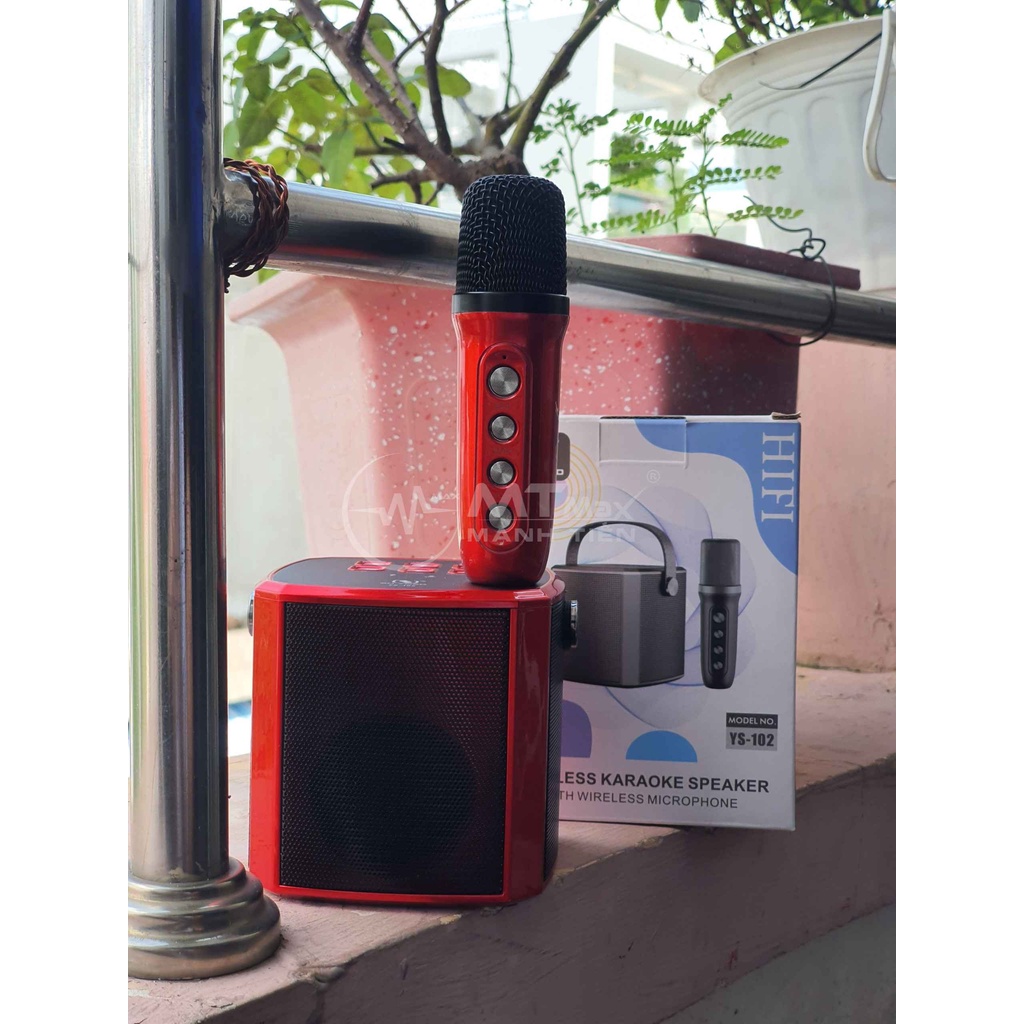 Loa karaoke mini YS 102 101 nghe nhạc bluetooth Kèm Mic thiết kế xinh xắn gọn tiện lợi xách đi du lịch dã ngoại lể tết
