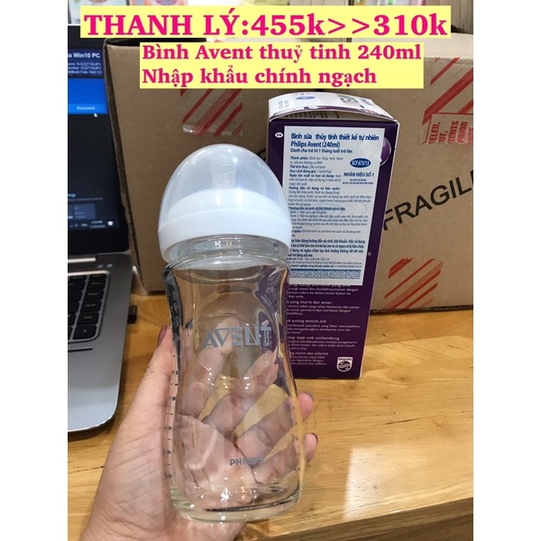 Thanh lý bình thuỷ tinh Avent Natural 240ml nhập khẩu chính ngạch