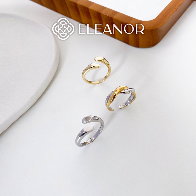 Nhẫn nữ hở bạc 925 Eleanor Accessories thiết kế viền trơn phụ kiện trang sức 5075
