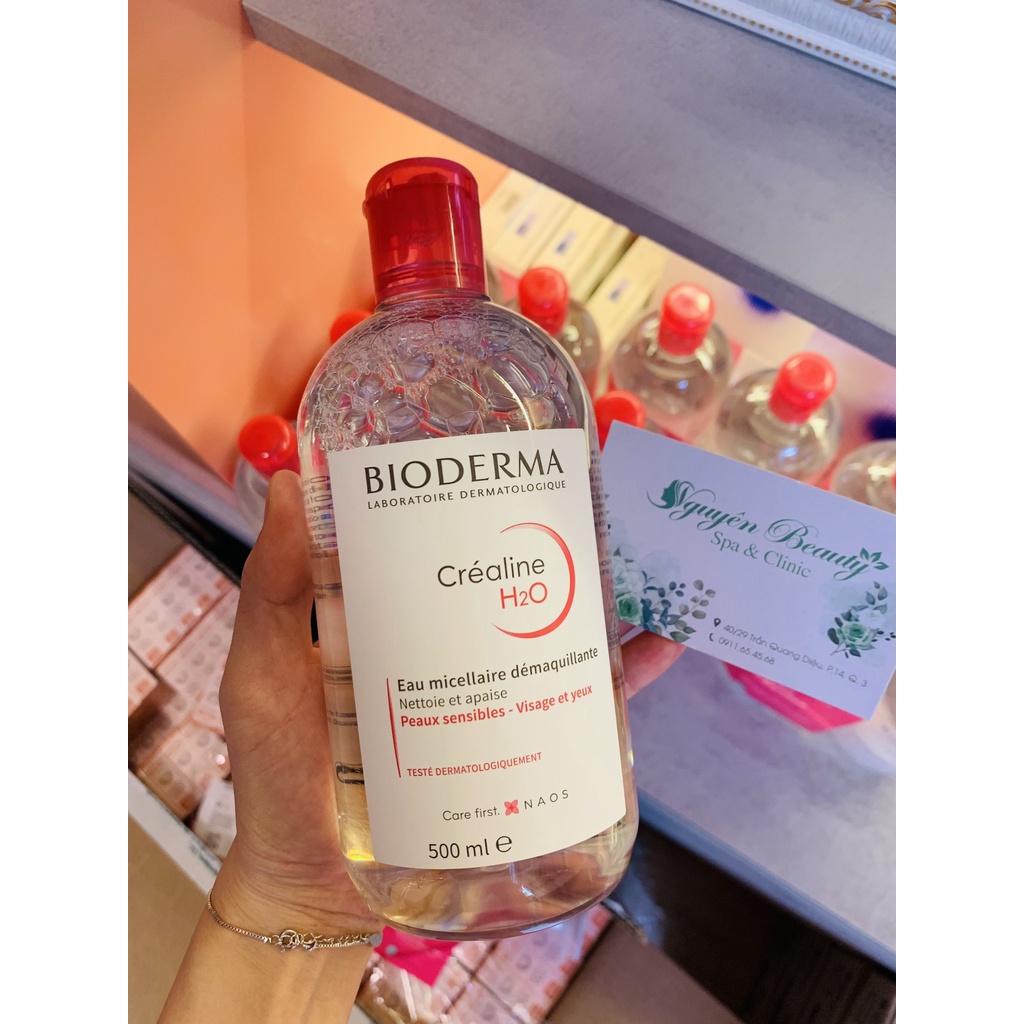 Nước Tẩy Trang Bioderma Sensibio 500ml thẩm thấu nhẹ nhàng dưỡng ẩm da ngăn ngừa da khô, lão hóa