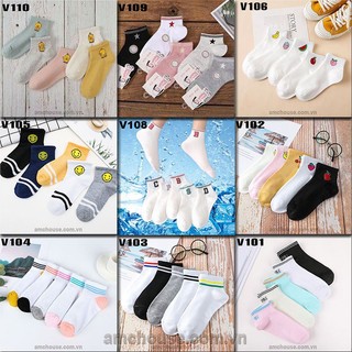 Combo 10 đôi tất, vớ thun cotton nhiều mẫu