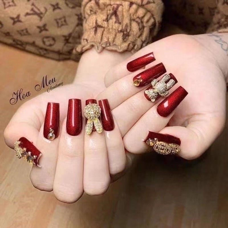 Sơn gel màu ĐỎ TUYẾT Vandonie chai 15ml màu sơn cực hot