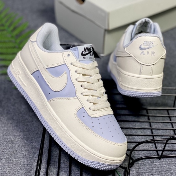 Giày Air Force 1, Giày_Nike AF1 Nam Nữ Thể Thao Trắng Xanh kem Thời Trang Hàng Đẹp