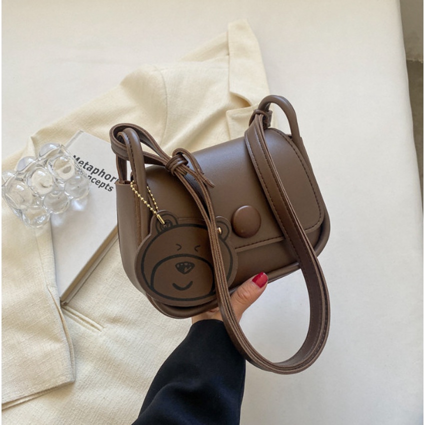 Túi xách đeo chéo đeo vai nữ Bag.Thanhthu thời trang Hàn Quốc 2 li kèm mác gấu siêu dễ thương 653
