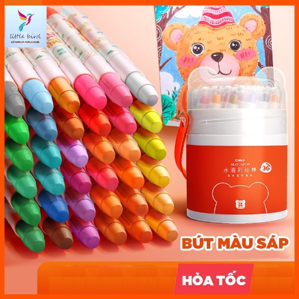 Hộp bút màu xoay vặn 2in1 màu sáp, màu nước cho bé - Hàng chất lượng 12/24/36/48 màu 1 hộp