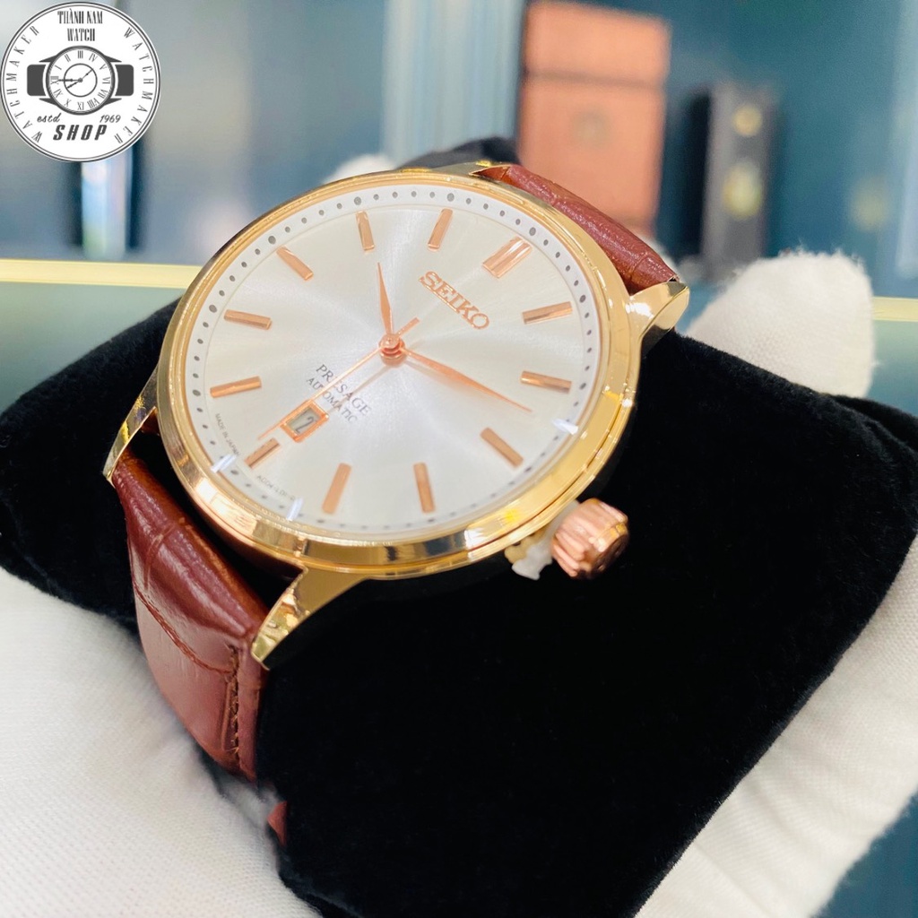 Đồng hồ nam Seiko dây da máy nhật, mặt kính sapphire chống xước , chống nước 3 atm ĐỒNG HỒ THANH NAM 247