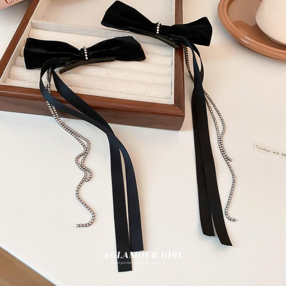 Kẹp Tóc Nơ Vải Nhung Thời Trang Nữ Tính