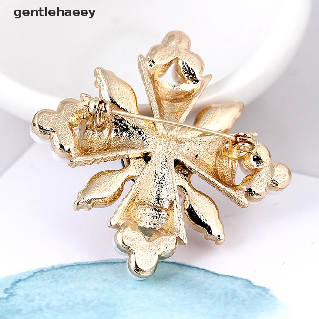 Ghim Cài Áo Hình Thánh Giá Đính Ngọc Trai Thời Trang Cho Nữ