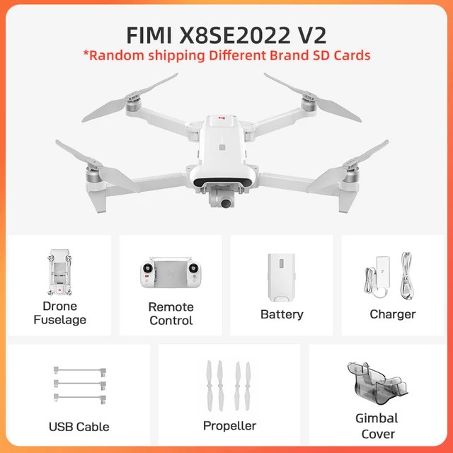 Flycam Xiaomi Fimi X8 SE 2022 V2 ,Gimbal Trống Rung 3 Trục, Quay Phim 4K - BẢO HÀNH 12 THÁNG