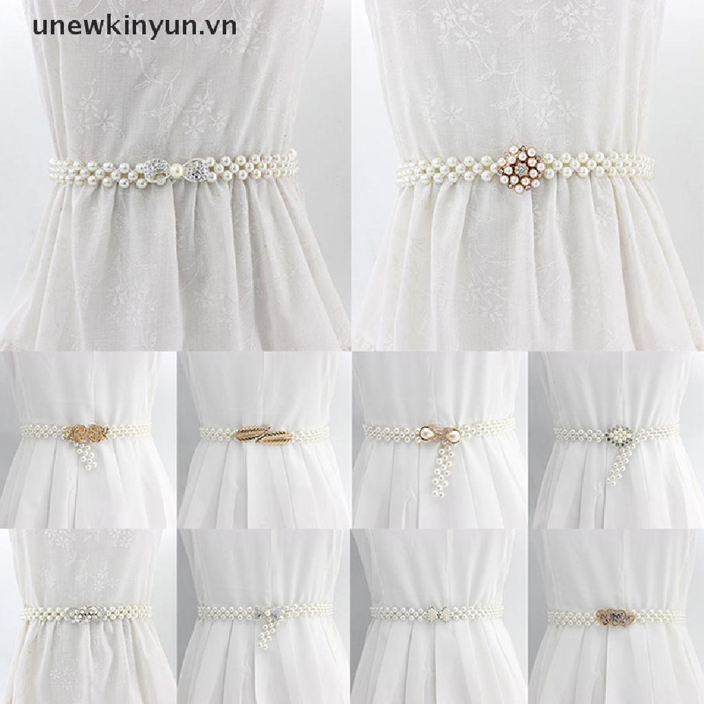 Thắt Lưng Co Giãn Đính Ngọc Trai Giả Thanh Lịch Cho Nữ