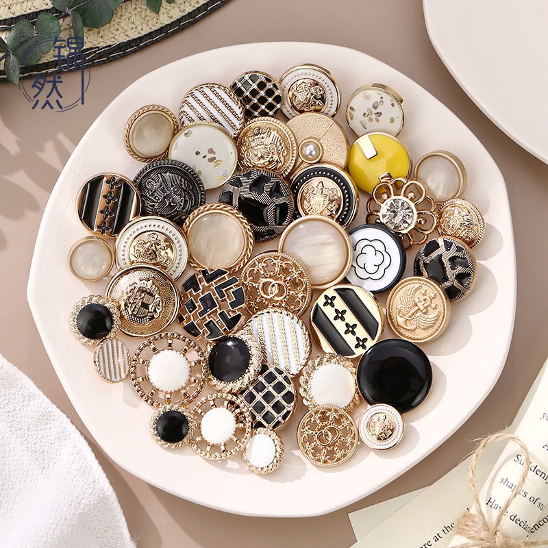 Button. Nút Kim Loại Đính Ngọc Trai Thời Trang Dành Cho Áo Khoác Len
