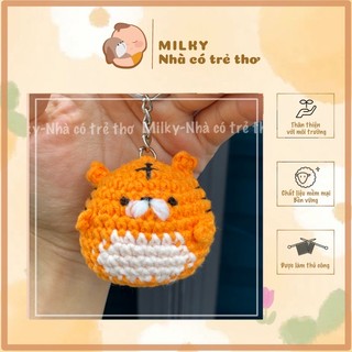 Móc khoá tiểu hổ len handmade Milky