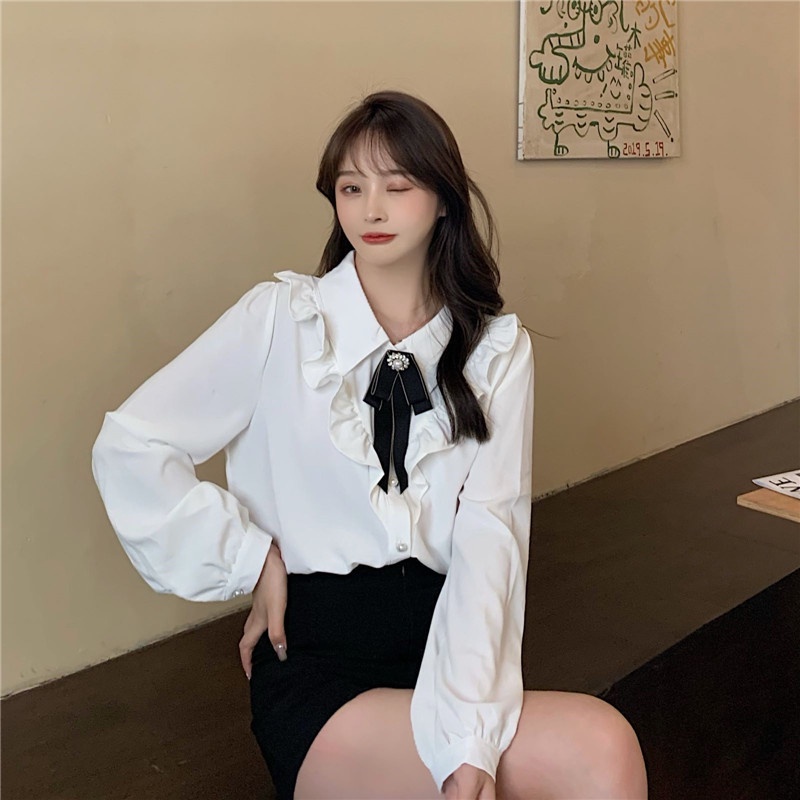 Áo sơ mi trắng IELGY kiểu Pháp ngọt ngào thời trang cho nữ