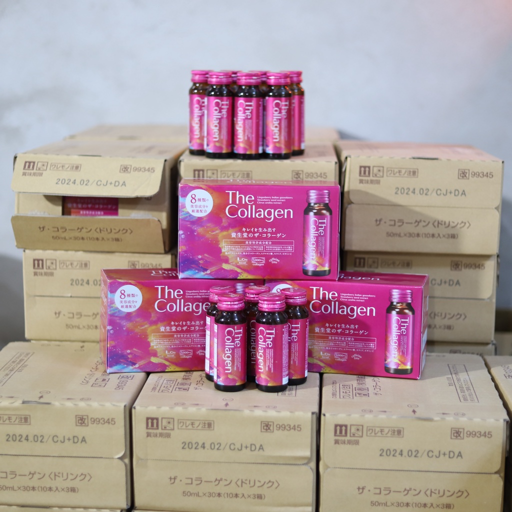 (Date T2/2024) Nước uống The Collagen Shiseido đẹp da Nhật Bản cho người dưới 40 tuổi hộp 10 chai