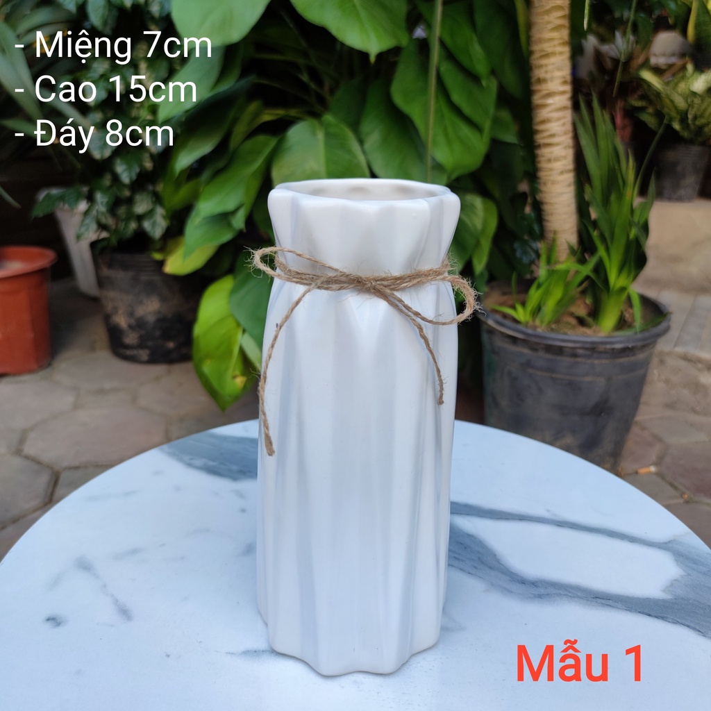 Lọ hoa tráng men mát lạnh cỡ NHỠ cắm hoa để bàn - hàng chuẩn Bát Tràng