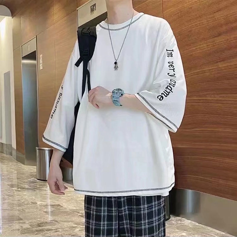 Áo Thun Tay Ngắn Cổ Tròn Dáng Rộng Thời Trang Mùa Hè Cho Nam