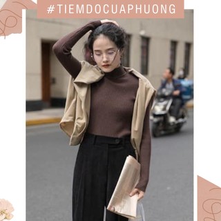 Áo len tăm cổ 3 phân nhiều màu