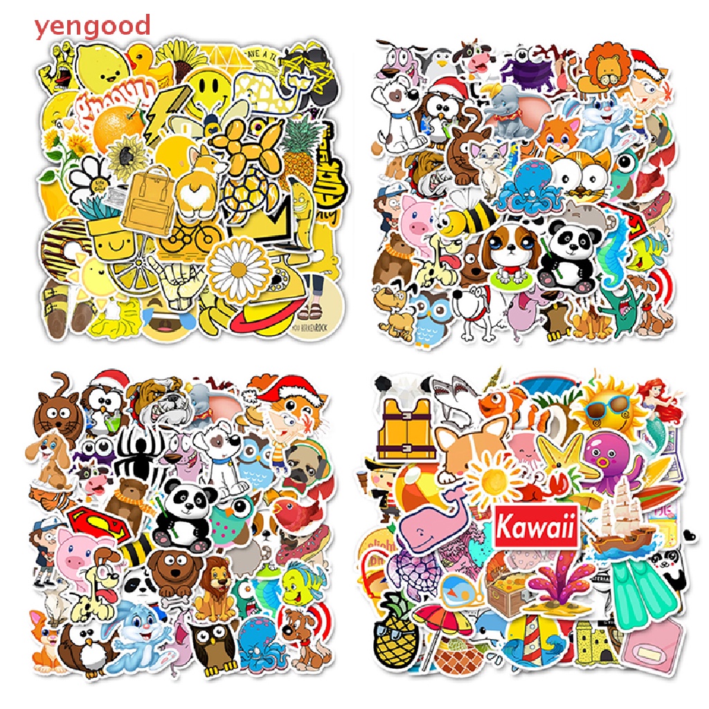 Bộ 50 Miếng Dán Trang Trí Va Li / Ván Trượt Hình Anime Dễ Thương Cho Bé Gái