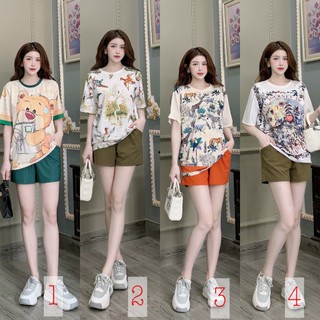 Set bộ lụa họa tiết hoa vàng sang trọng