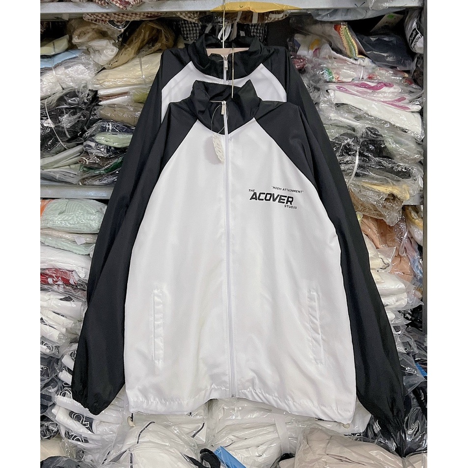 Áo Khoác Dù Thể Thao Phối Màu Trắng Tay Xanh Thời Trang Hàn Quốc - ĐĂNG QUANG CLOTHER