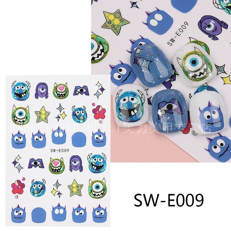 Sticker Hoạt hình cute trang trí móng tay/sổ, miếng dán trang trí