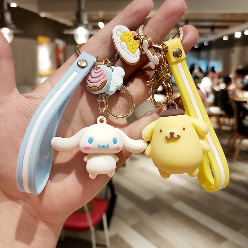 Móc Khóa Hình Mèo Kitty / Chó Melody / Ếch Hoạt Hình One Piece Cỡ Lớn Dễ Thương