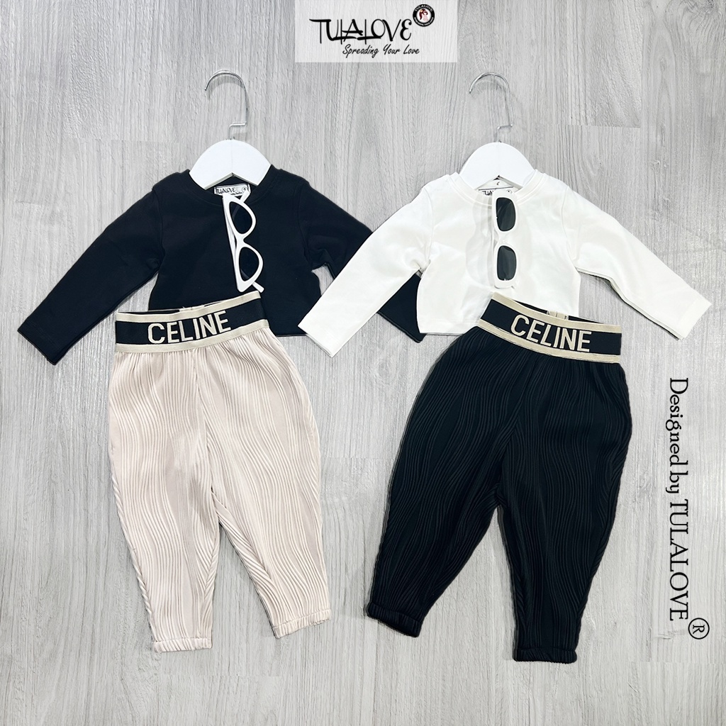 Quần Dài Cho Bé Gái Dáng Baggy, Áo Croptop Cho Bé Gái Tulalove