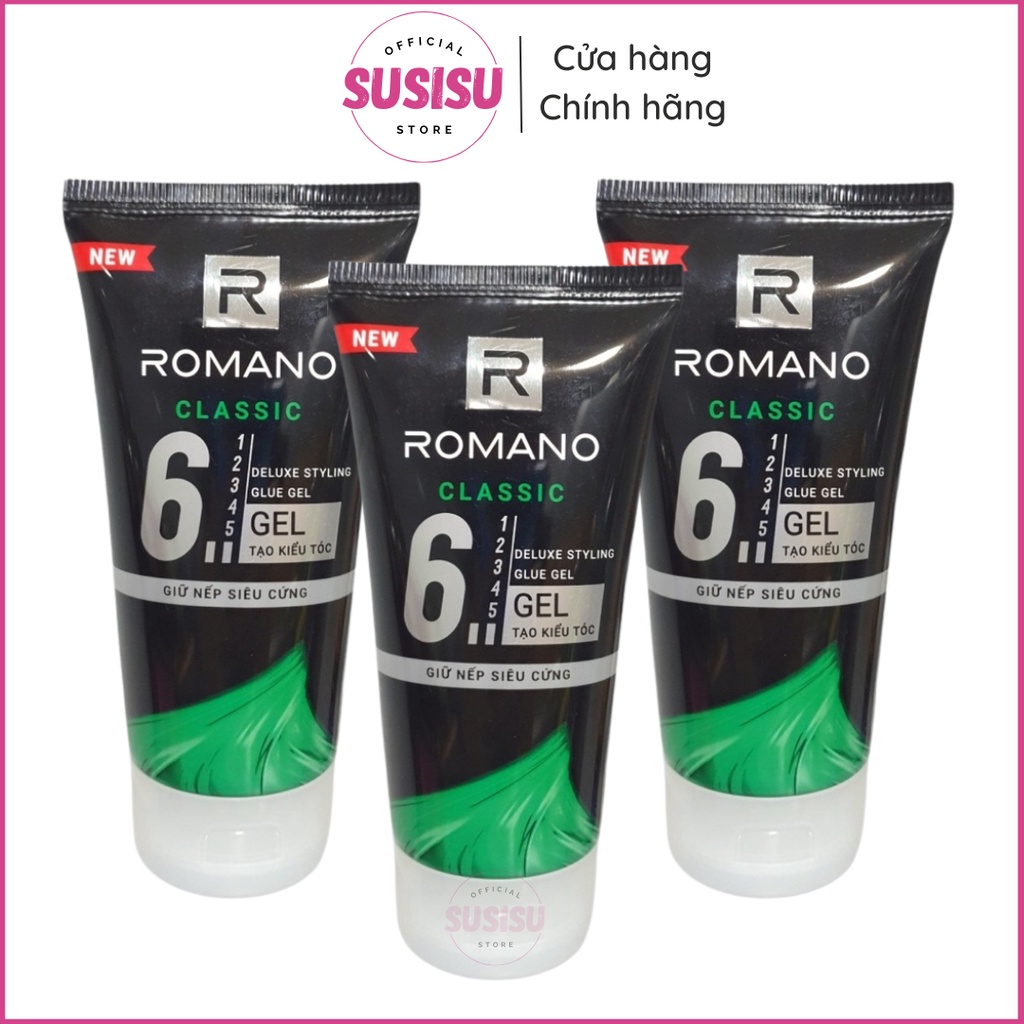 Keo vuốt tóc tạo kiểu tóc cứng ROMANO Classic Deluxe Styling Glue Gel (150g)