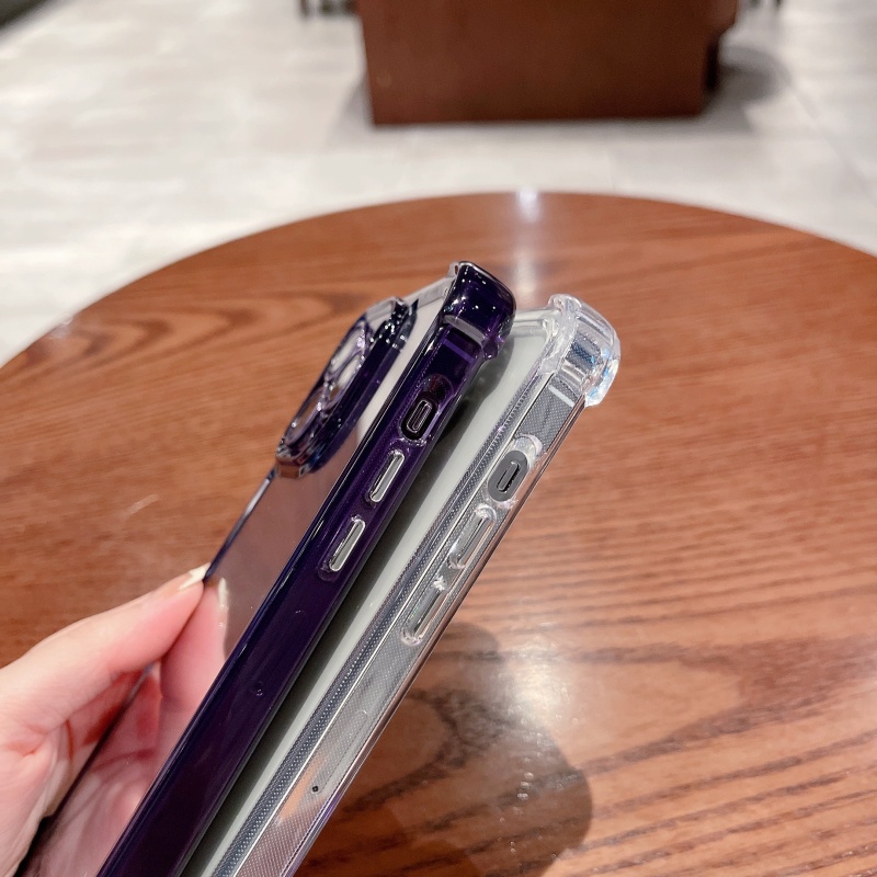 Ốp Điện Thoại Trong Suốt Siêu Mỏng Bảo Vệ Bốn Góc Chống Rơi Cho iPhone 14 Pro Max 13 12 11 Pro Max