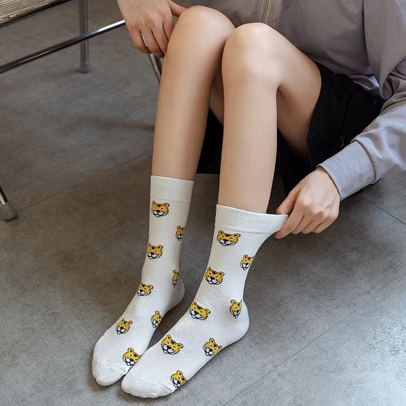 Vớ cotton Thể Thao In Họa Tiết Hoạt Hình Động Vật / Vịt / Gấu Bắc Cực Cho Nam Và Nữ