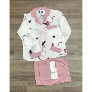Đồ Bộ Lụa Mango Hạc Hồng Phối Màu Đẹp Chất Lụa Mềm Mịn Mát Lịm Tay Lụa Đẹp