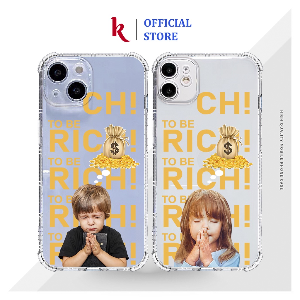 Ốp lưng iphone đôi Cầu Nguyện Giàu Sang dẻo trong case 14plus 14 pro max 13 12 promax 11 mini 6 6s 7 8 plus x xr xs Se