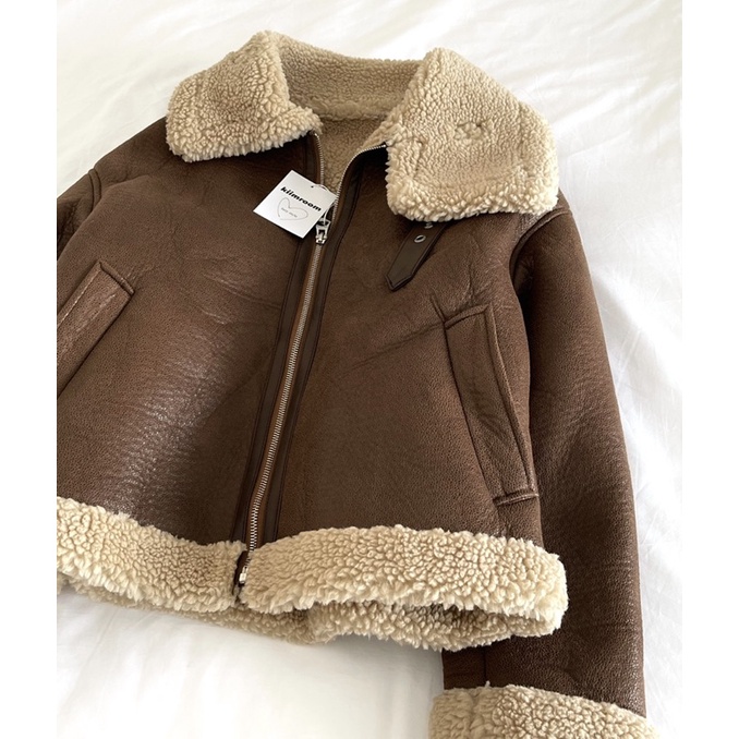 Áo khoác mustang da lộn lót lông (Ảnh thật shop tự chụp, có clip) | BigBuy360 - bigbuy360.vn