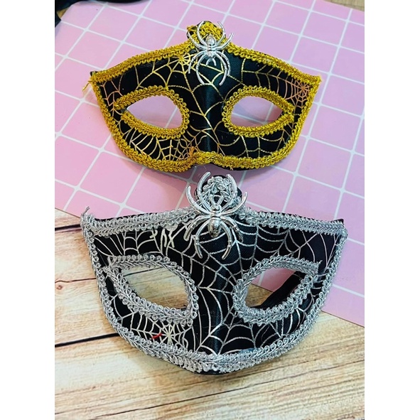 Mặt nạ hoá trang đính đá kim sa lông vũ