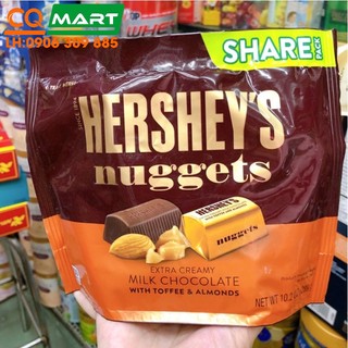 Socola hershey's nuggests extra creamy milk chocolate with toffee & almonds 289g